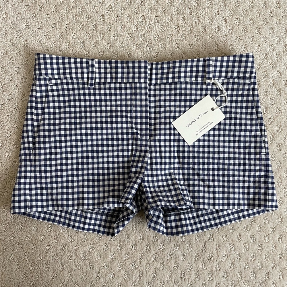 BNWT Gant Rugger Navy/White Gingham Shorts
